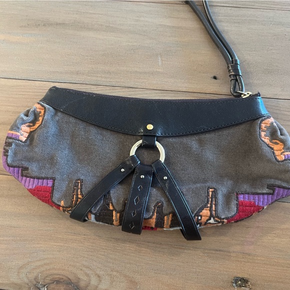 Vintage Cole Haan clutch embroidered and genuine leather - Picture 3 of 4